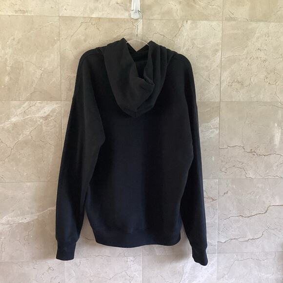 Abercrombie & Fitch Black Embroidered Logo Hoodie Sweatshirt Large Soft Relaxed - Picture 2 of 4